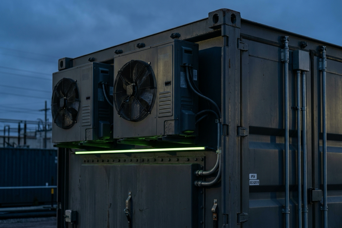 Kontener BESS 40ft — chłodzenie HVAC, certyfikacje IP54 / IEC 62619